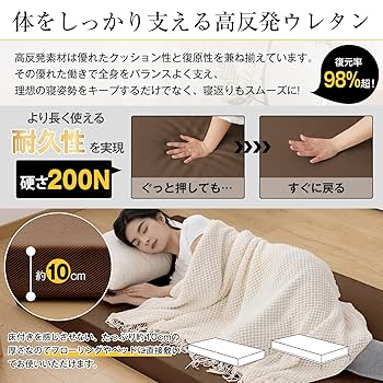高反発マットレス シングル 極厚10cm 25D 200N ベッドマット Amazon｜Keusnix マットレス シングル 極厚10cm 高反発